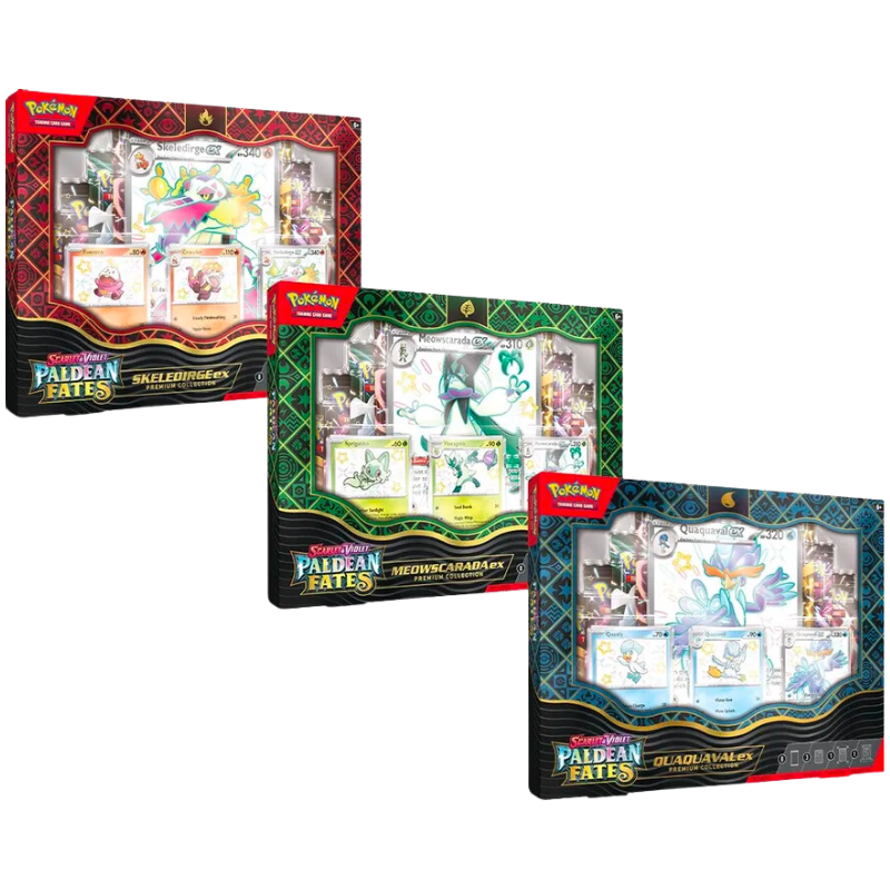 Pokemon Scarlet and Violet 4.5 Paldean Fates Tins and Collection Box CARDS LIVE OPENING