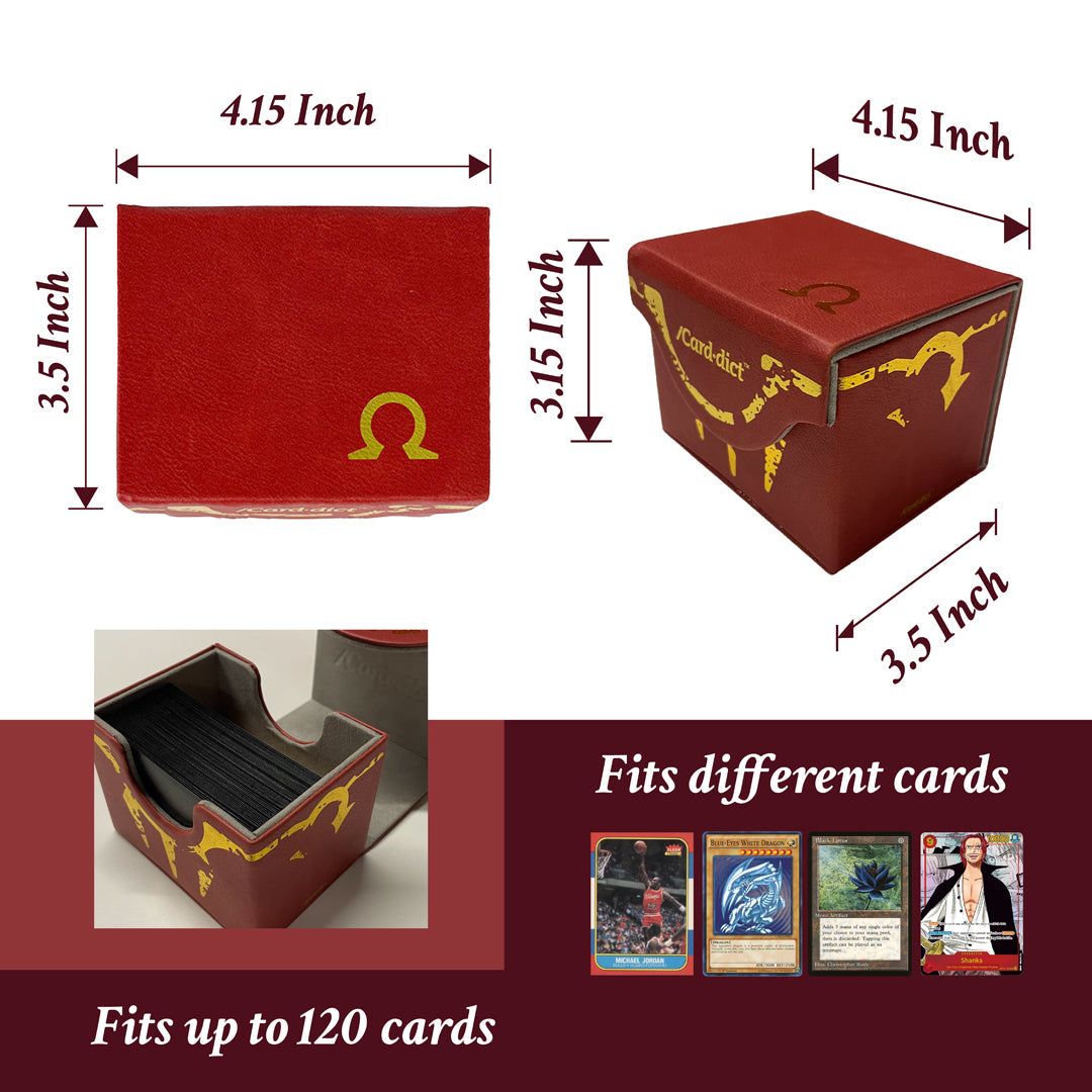 /Card·dict™ Pu Leather Deck Box Omega Red