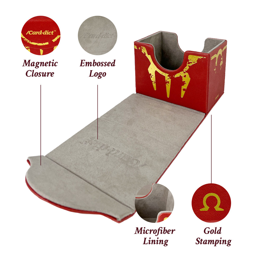 /Card·dict™ Pu Leather Deck Box Omega Red